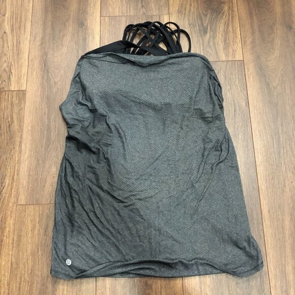 Lululemon Free To Be 2 In 1 Tank Top Workout Athletic Grey Black Women’s Size 8 - Picture 4 of 6